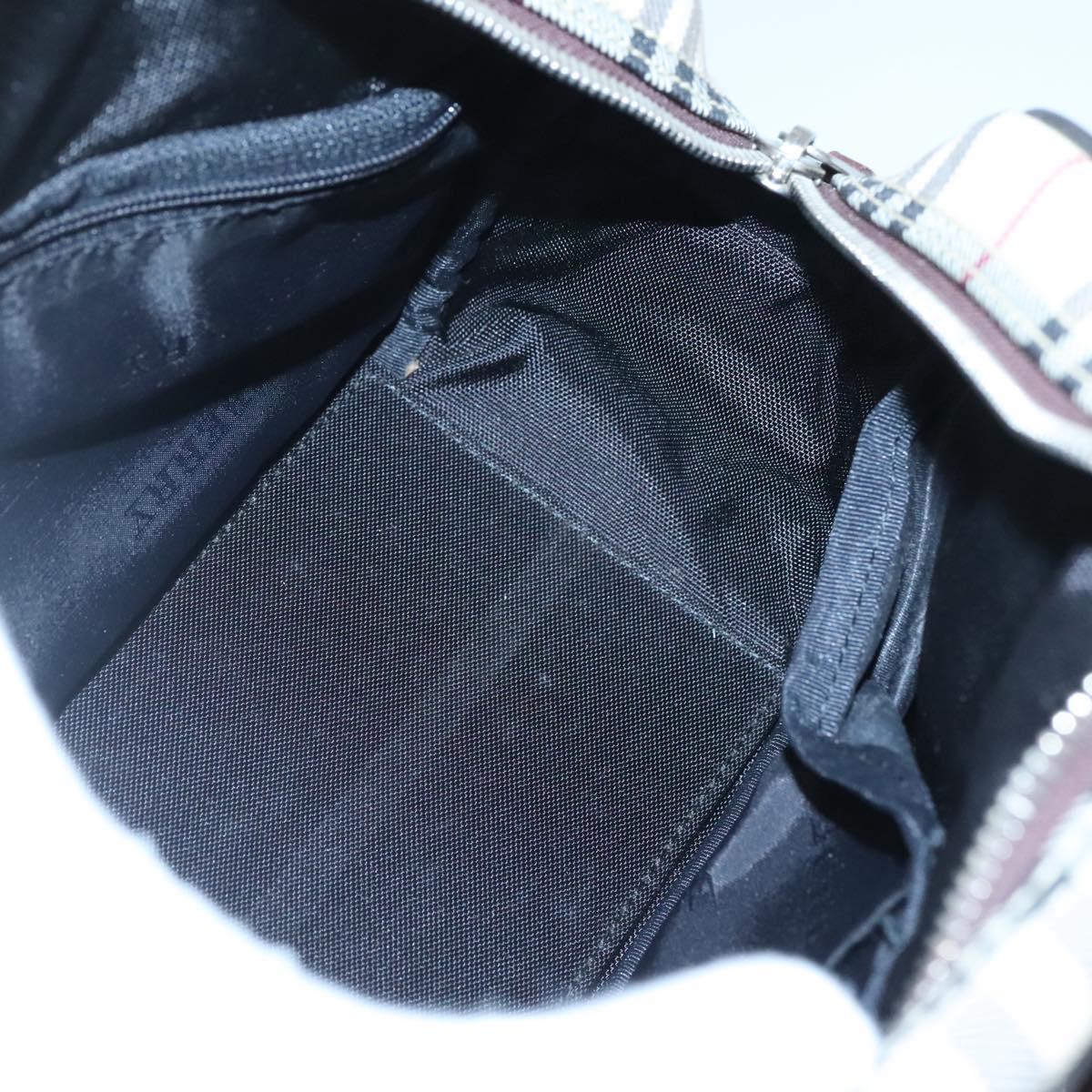 BURBERRY Nova Check Hand Bag Canvas Beige Auth ep8717