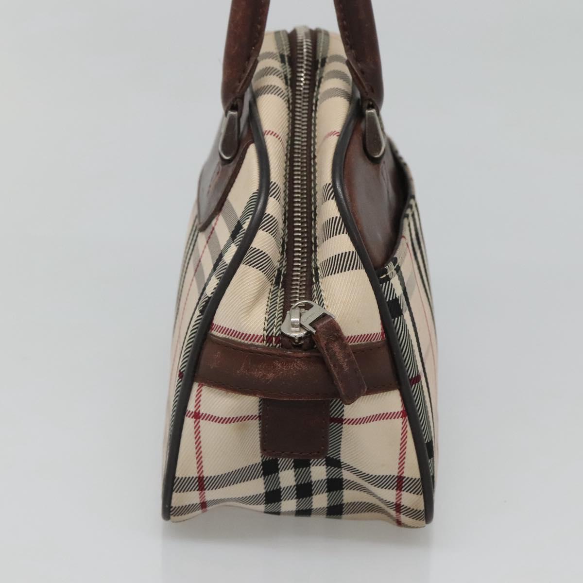 BURBERRY Nova Check Hand Bag Canvas Beige Auth ep8717