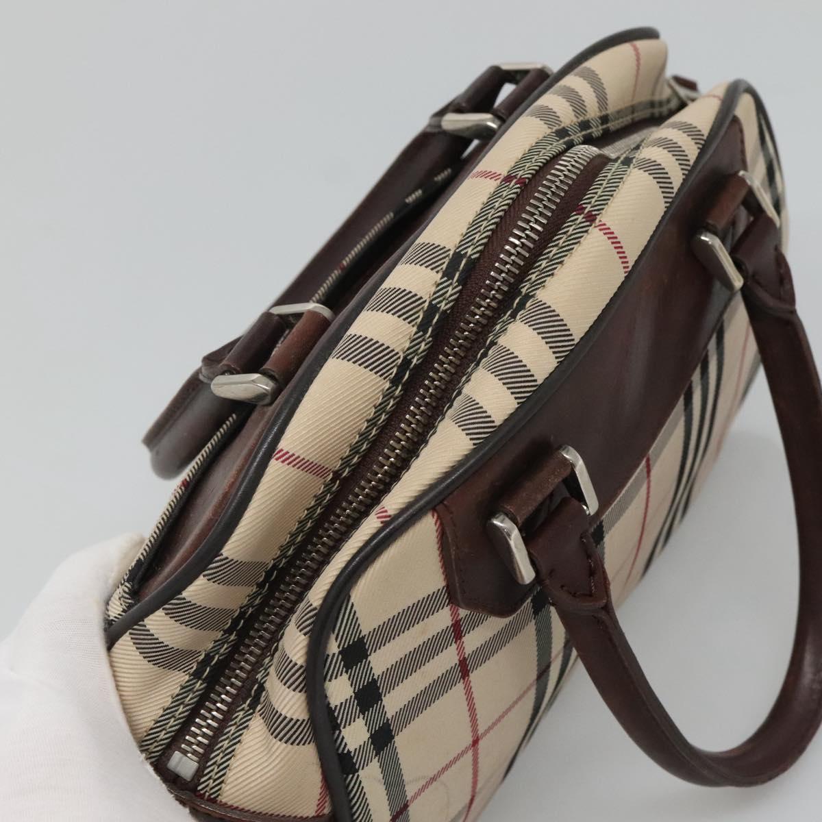 BURBERRY Nova Check Hand Bag Canvas Beige Auth ep8717