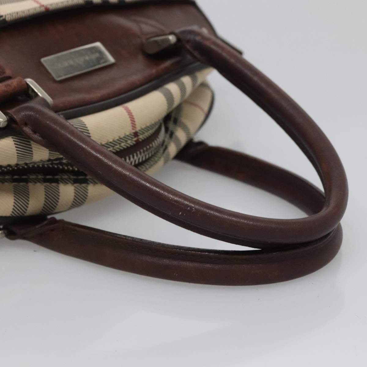 BURBERRY Nova Check Hand Bag Canvas Beige Auth ep8717