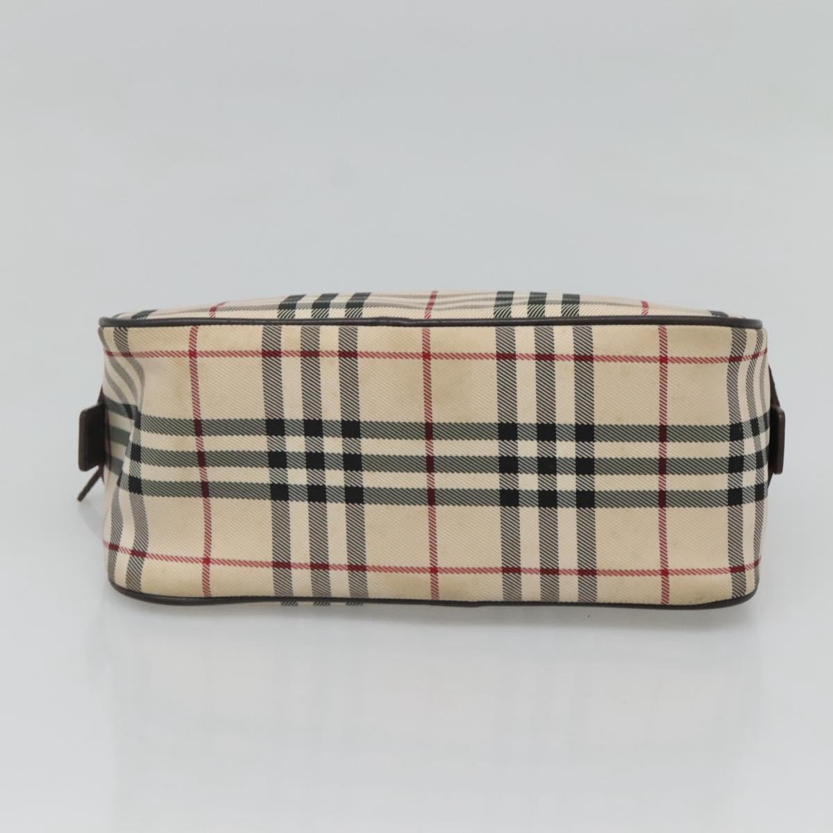 BURBERRY Nova Check Hand Bag Canvas Beige Auth ep8717