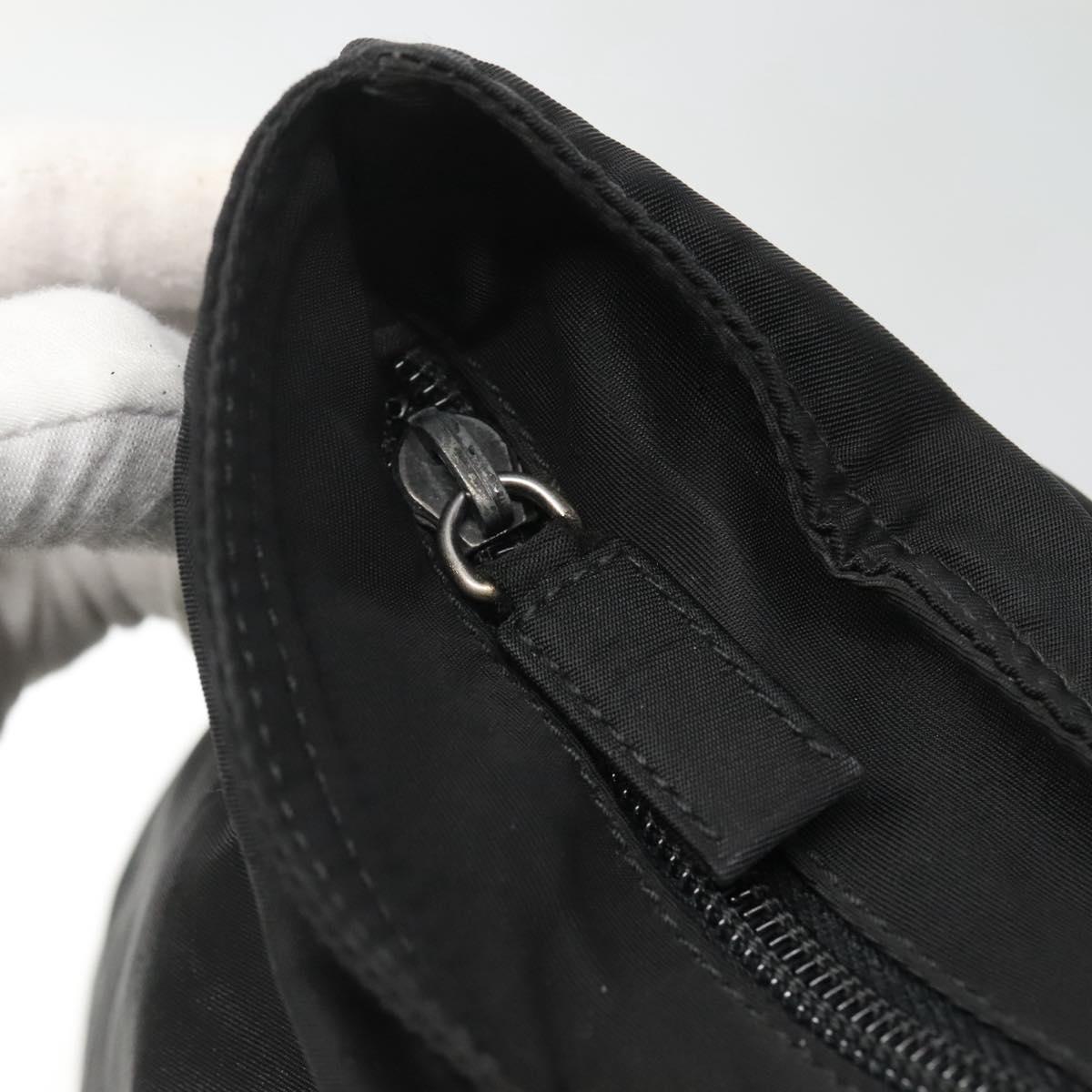 PRADA Tote Bag Nylon Black Silver Auth ep8720