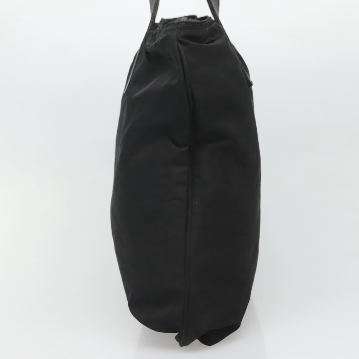PRADA Tote Bag Nylon Black Silver Auth ep8720