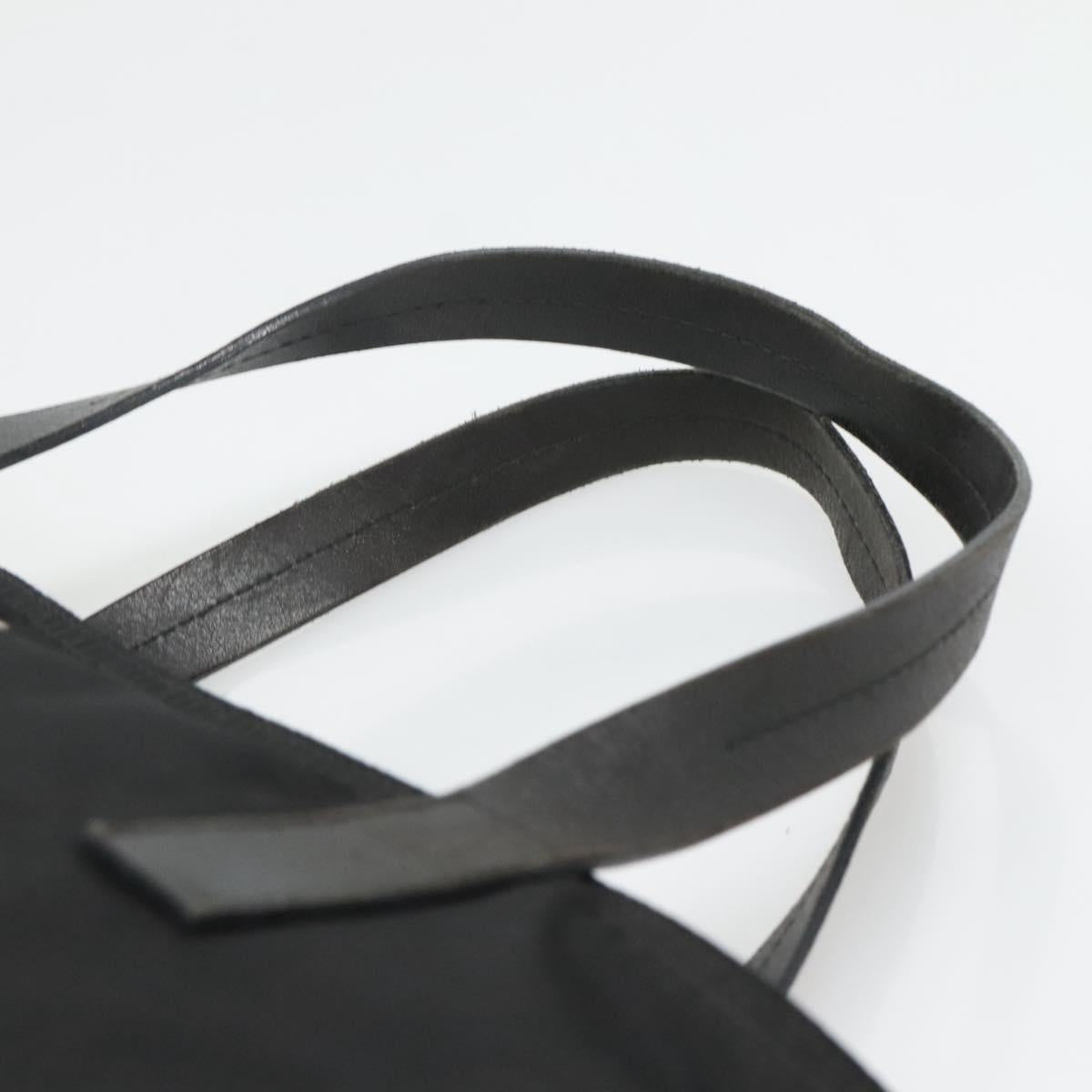 PRADA Tote Bag Nylon Black Silver Auth ep8720