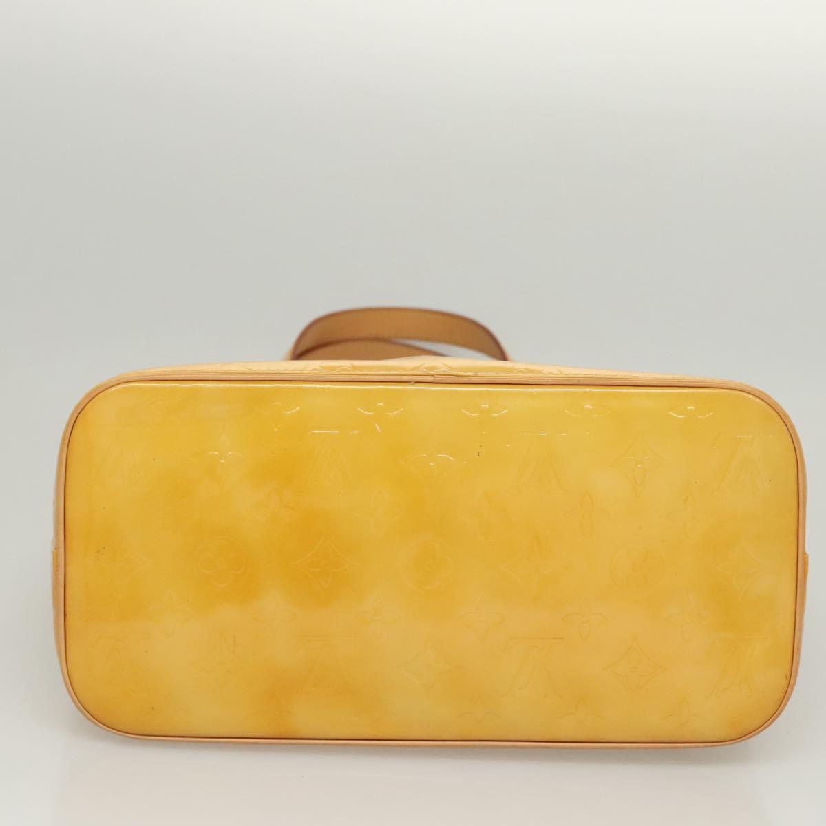 LOUIS VUITTON Monogram Vernis Houston Hand Bag Beige M91004 LV Auth ep8736