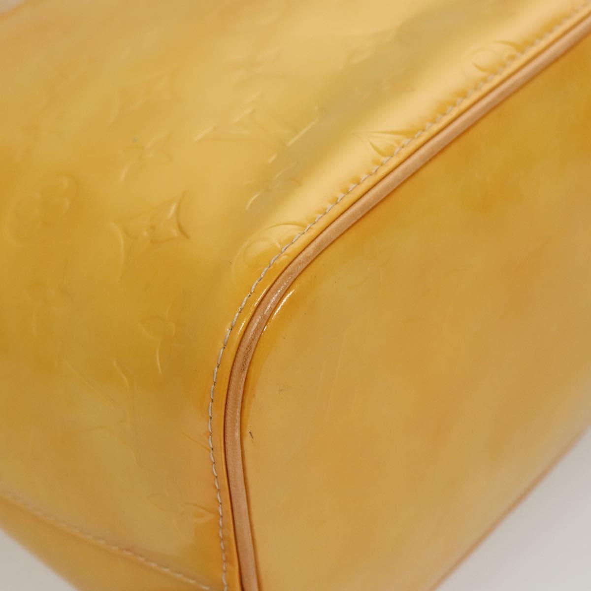 LOUIS VUITTON Monogram Vernis Houston Hand Bag Beige M91004 LV Auth ep8736