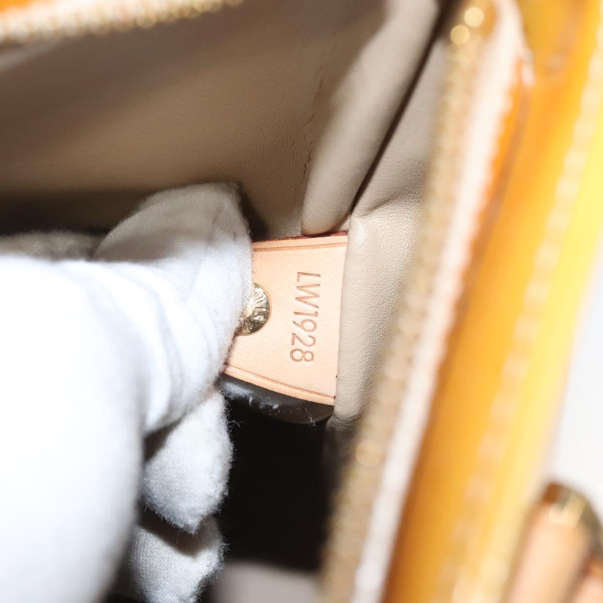 LOUIS VUITTON Monogram Vernis Houston Hand Bag Beige M91004 LV Auth ep8736