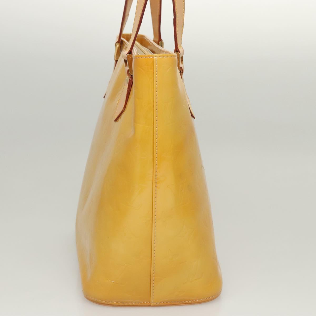 LOUIS VUITTON Monogram Vernis Houston Hand Bag Beige M91004 LV Auth ep8736