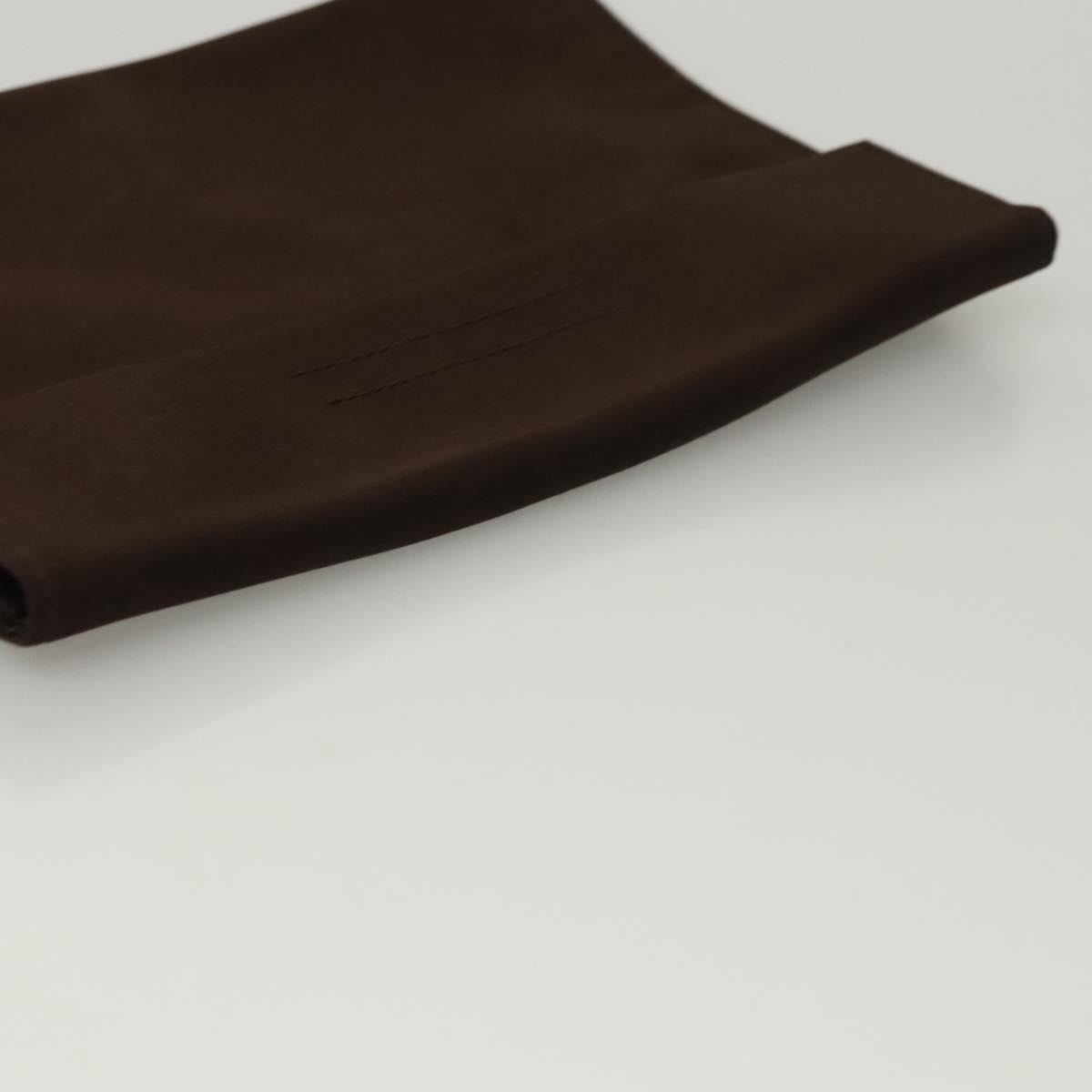 PRADA Hand Bag Leather Brown Silver Auth ep8741