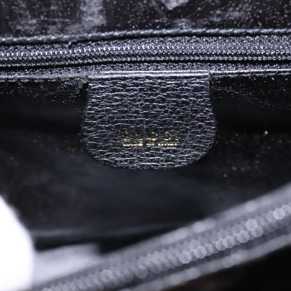 GUCCI Bamboo Hand Bag Suede Black Gold 002 28530260 0 Auth ep8747