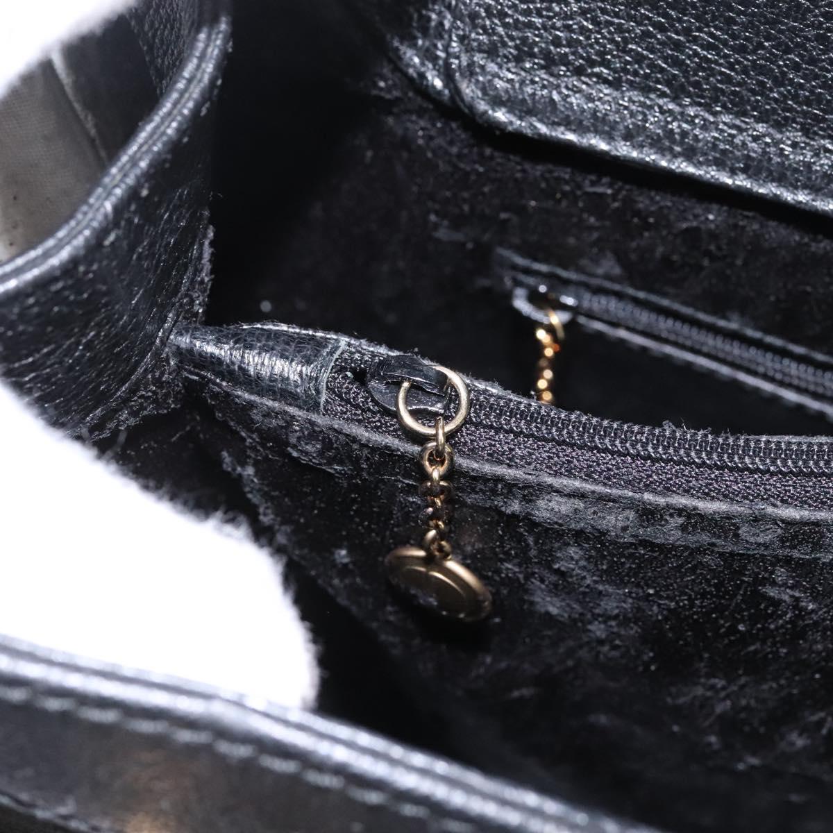 GUCCI Bamboo Hand Bag Suede Black Gold 002 28530260 0 Auth ep8747