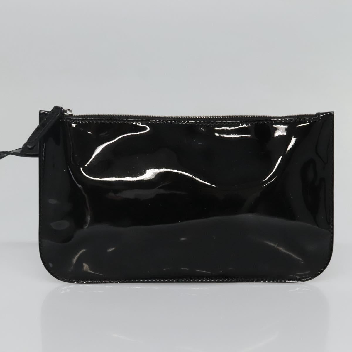 GUCCI Soho Hand Bag Enamel Black 282309 Auth ep8760