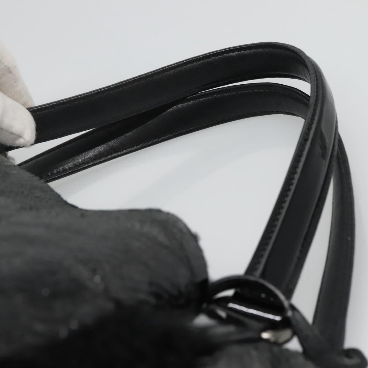 GUCCI Soho Hand Bag Enamel Black 282309 Auth ep8760