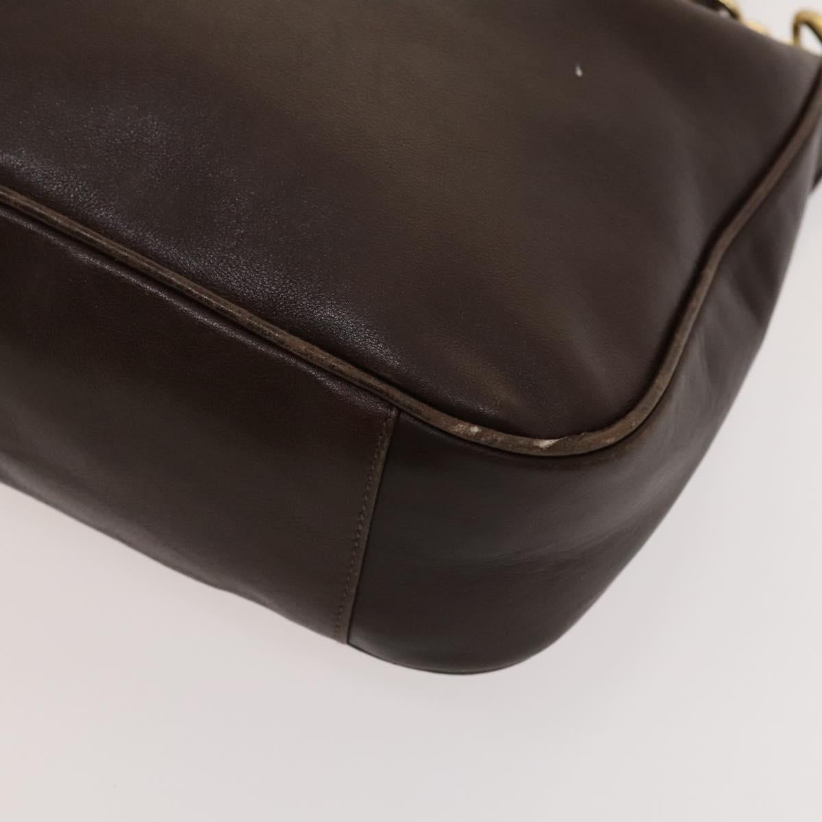 GUCCI Bamboo Hand Bag Leather 2way Brown Gold 001 0166 1638 Auth ep8765