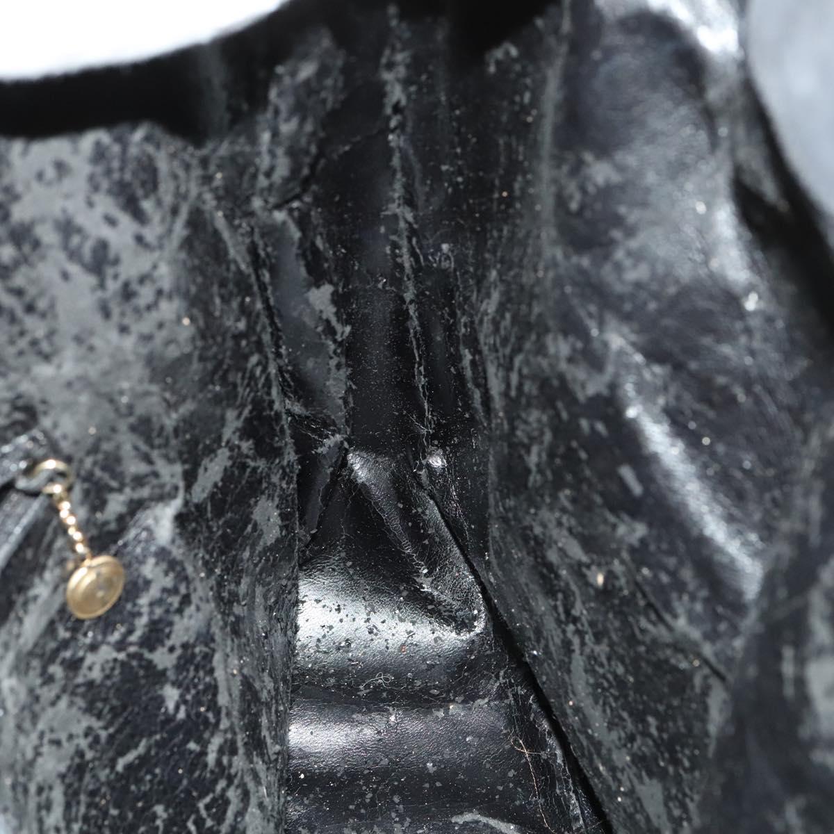 GUCCI Bamboo Hand Bag Suede 2way Black Gold 001 1014 1577 Auth ep8767