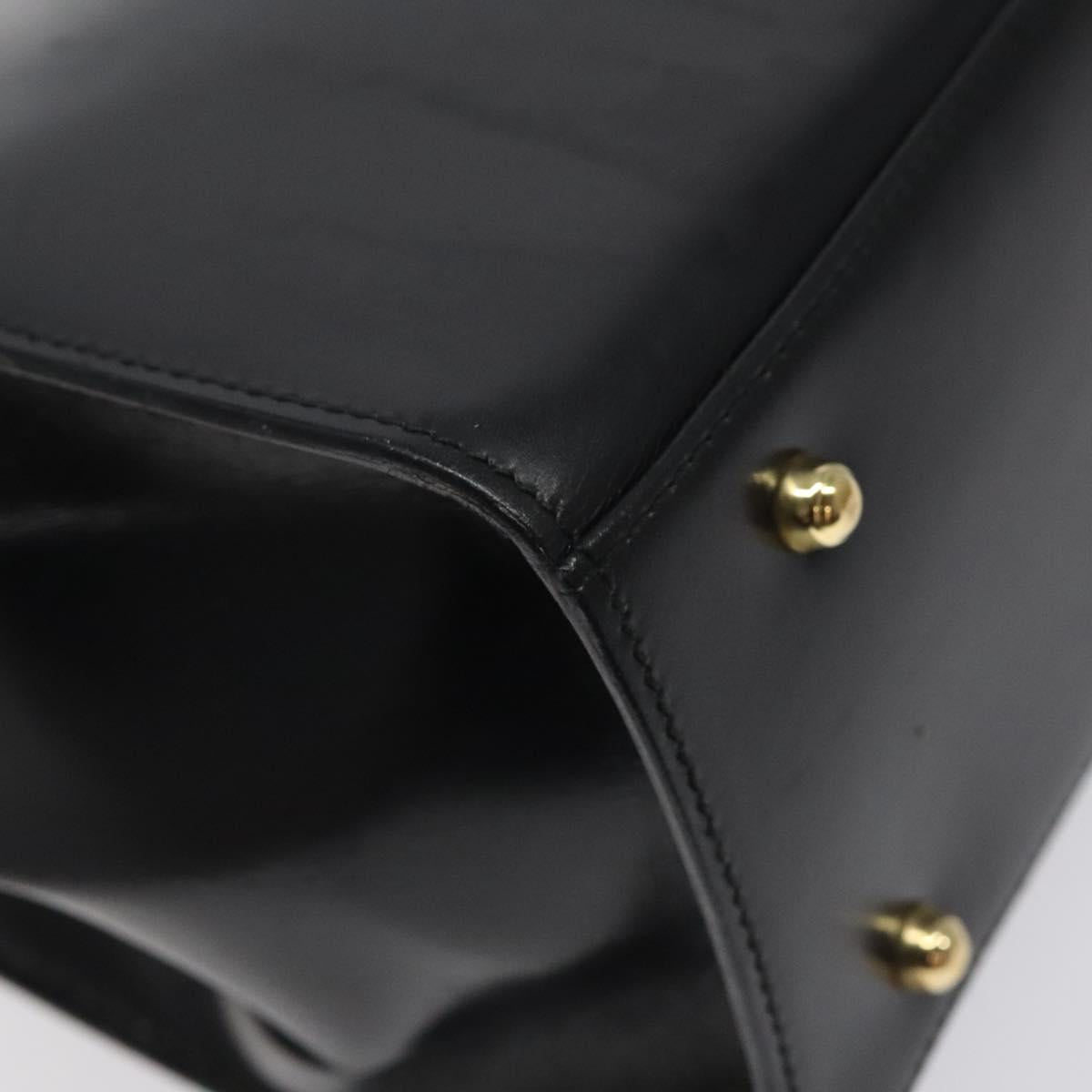 GUCCI Hand Bag Leather Gold Black 000 26 0258 Auth ep8780