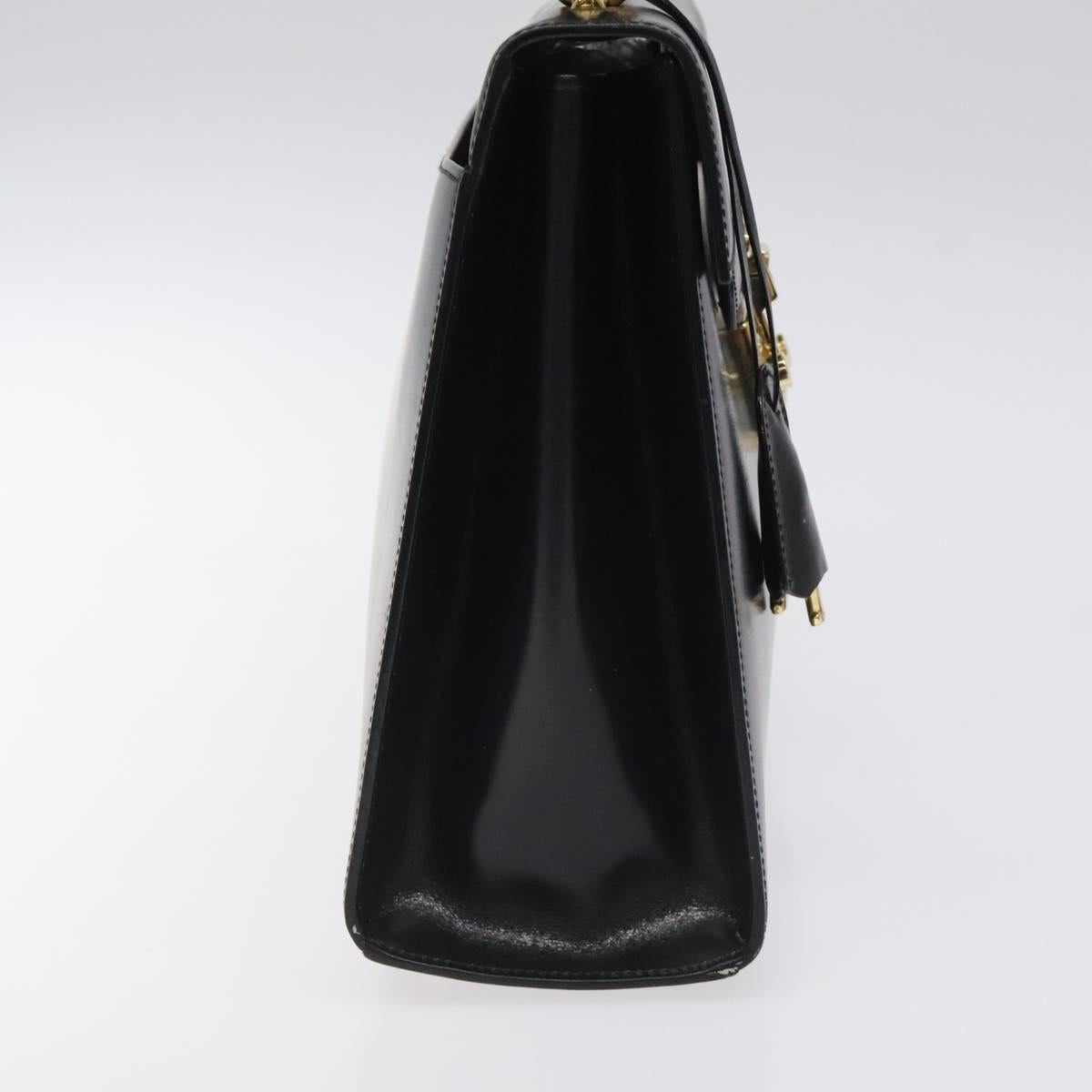 GUCCI Hand Bag Leather Gold Black 000 26 0258 Auth ep8780