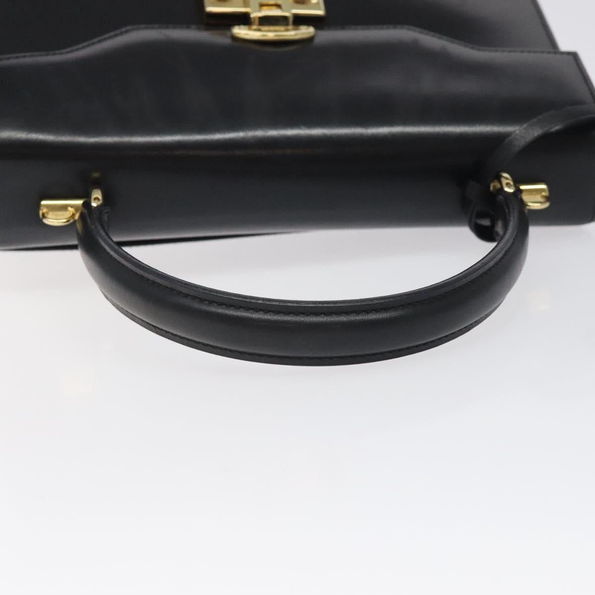 GUCCI Hand Bag Leather Gold Black 000 26 0258 Auth ep8780