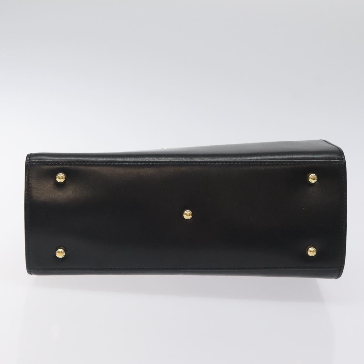 GUCCI Hand Bag Leather Gold Black 000 26 0258 Auth ep8780