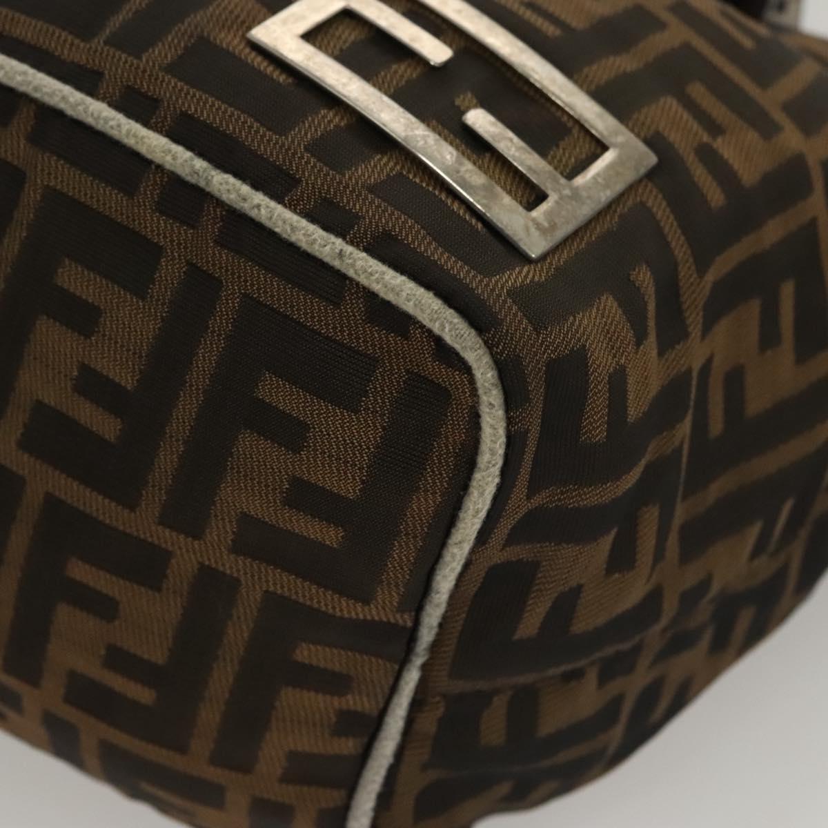 FENDI Zucca Canvas Hand Bag Black Brown Auth ep8782