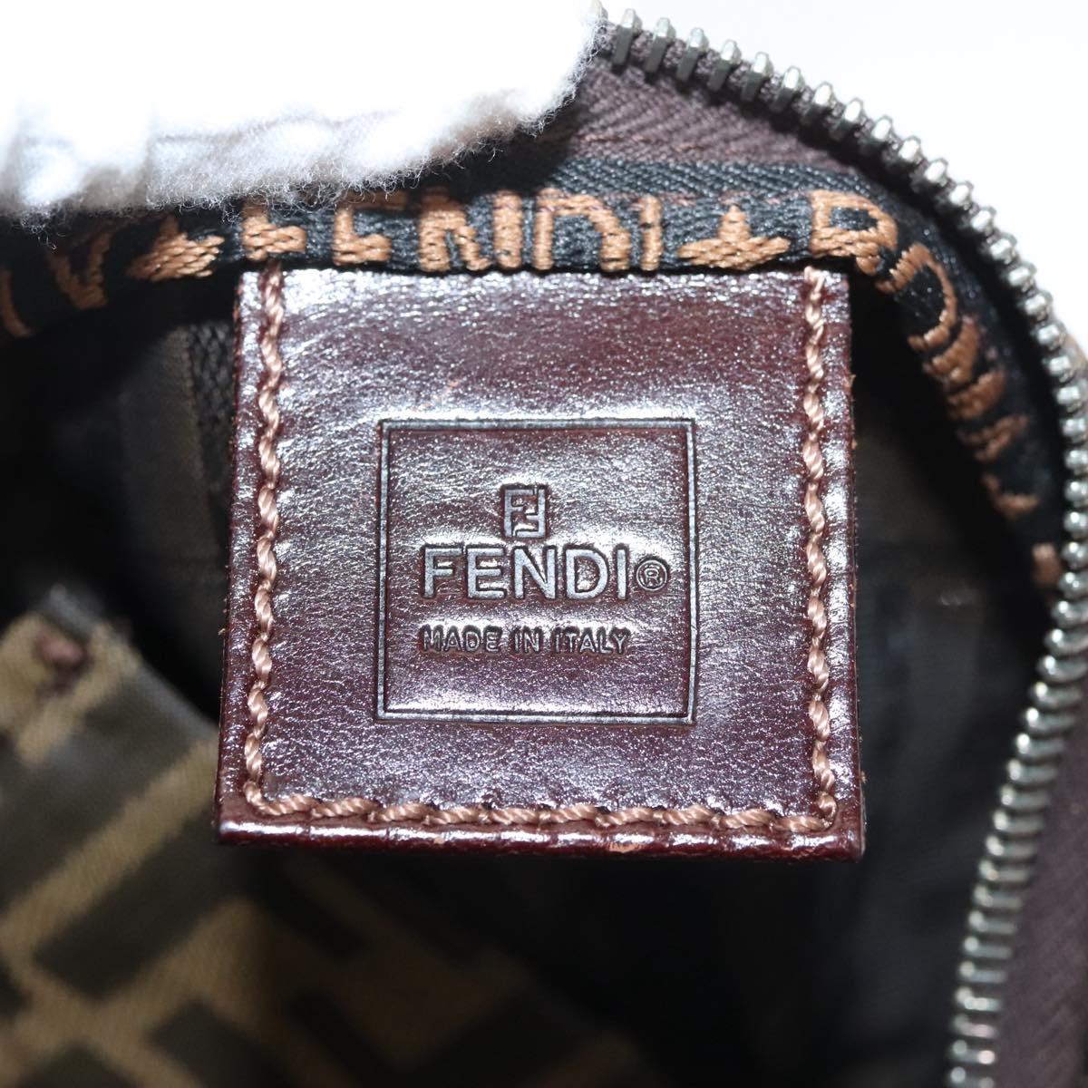 FENDI Zucca Canvas Hand Bag Black Brown Auth ep8782