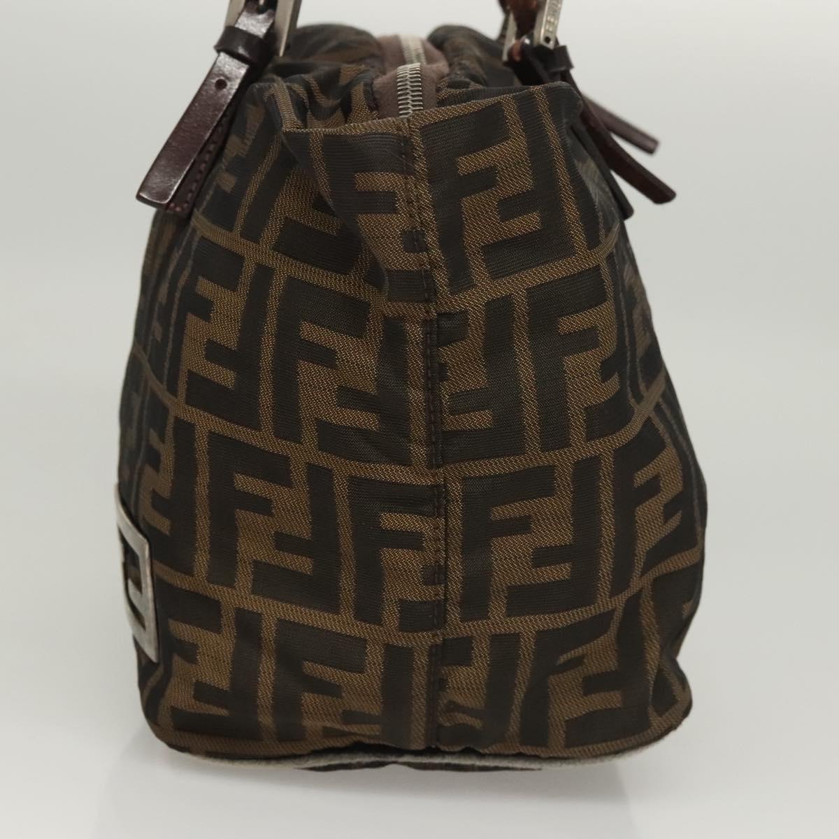 FENDI Zucca Canvas Hand Bag Black Brown Auth ep8782