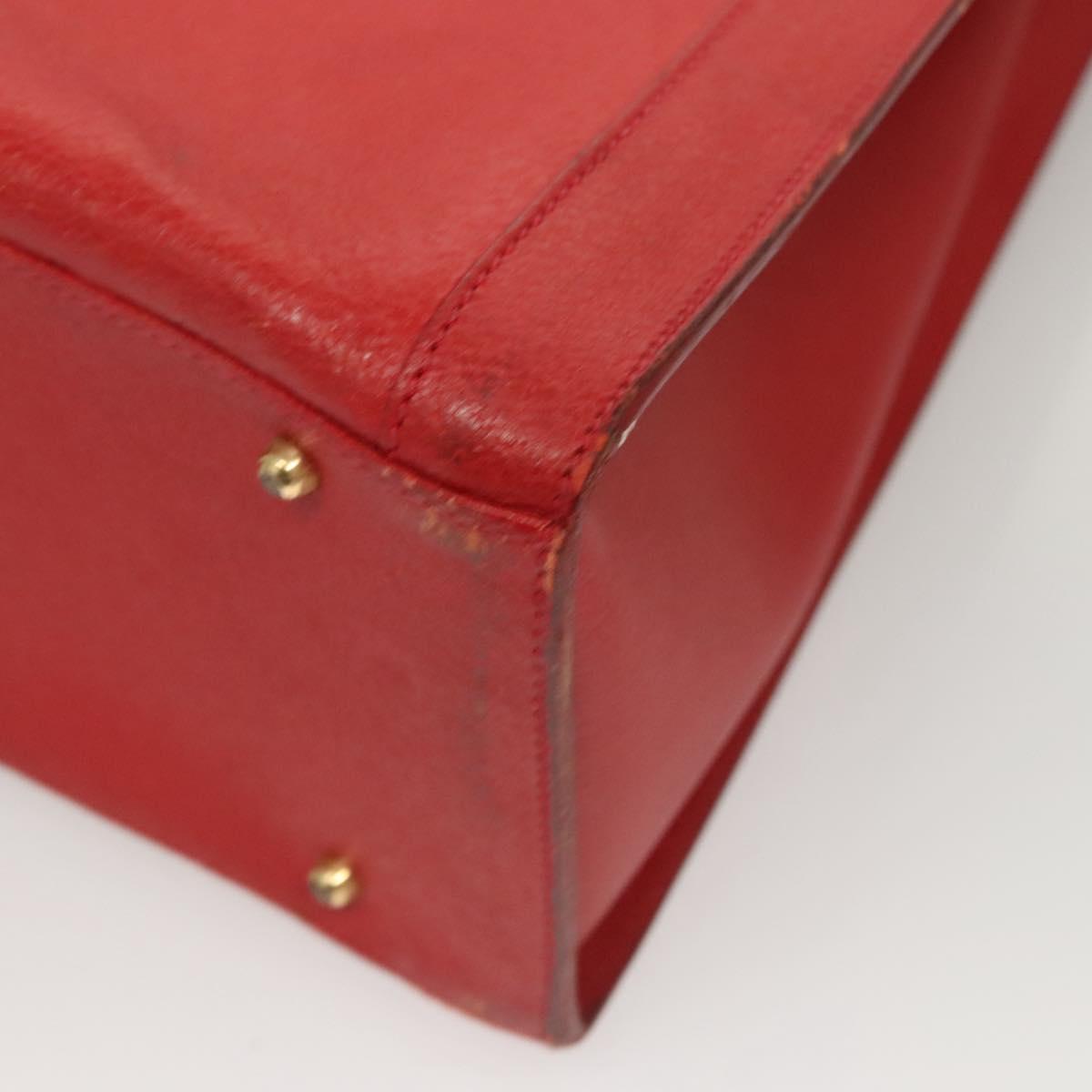 GUCCI Bamboo Hand Bag Leather Red Gold 002 1186 0259 Auth ep8784