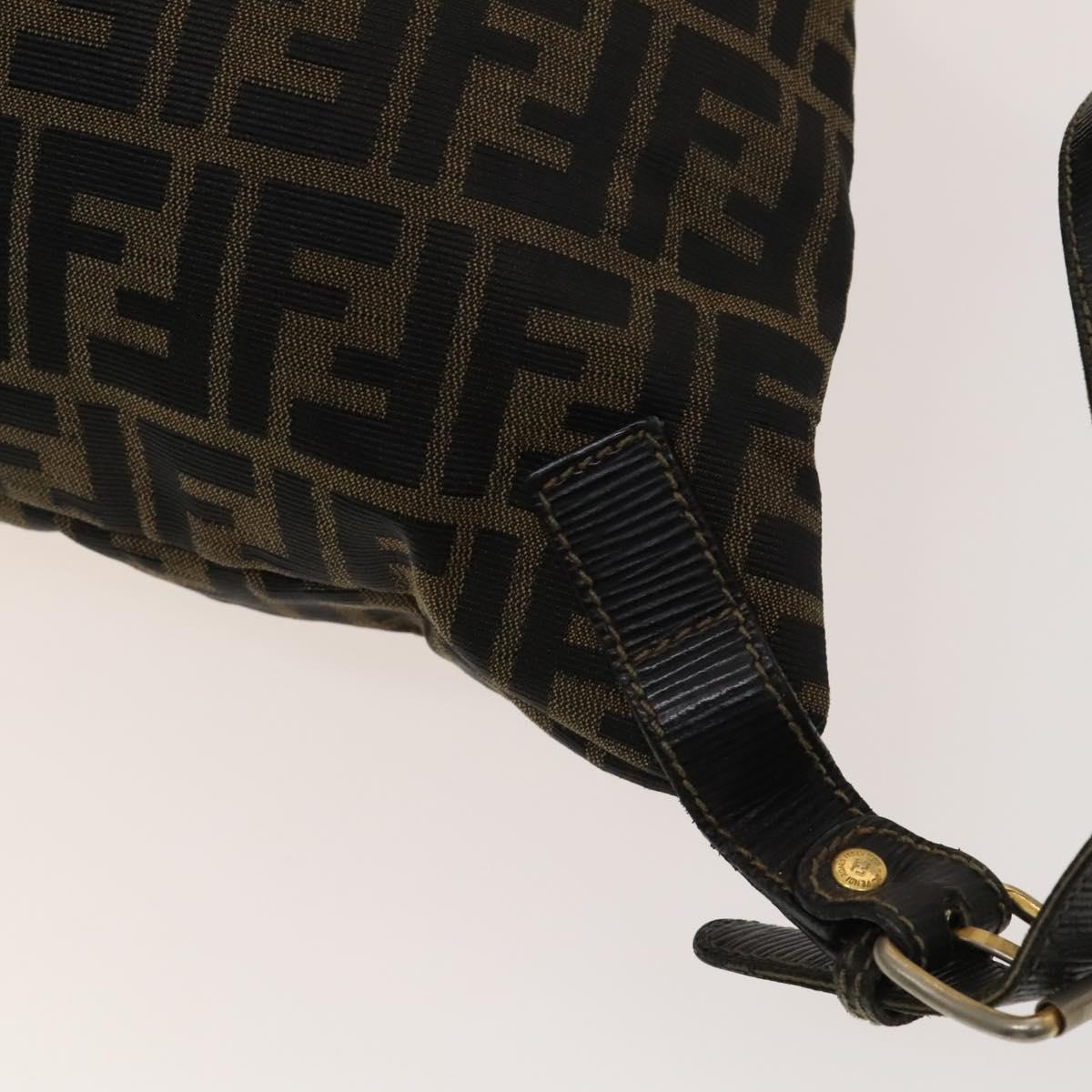 FENDI Zucca Canvas Backpack Brown Black gold Auth ep8792