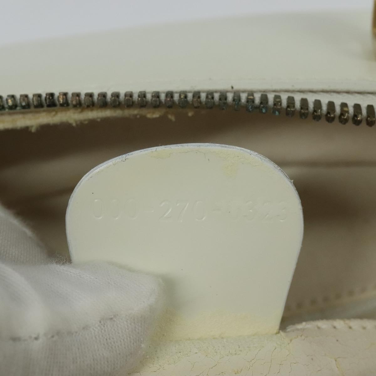 GUCCI Vanity Cosmetic Pouch Patent 2way Gold White 000 270 0323 Auth ep8794