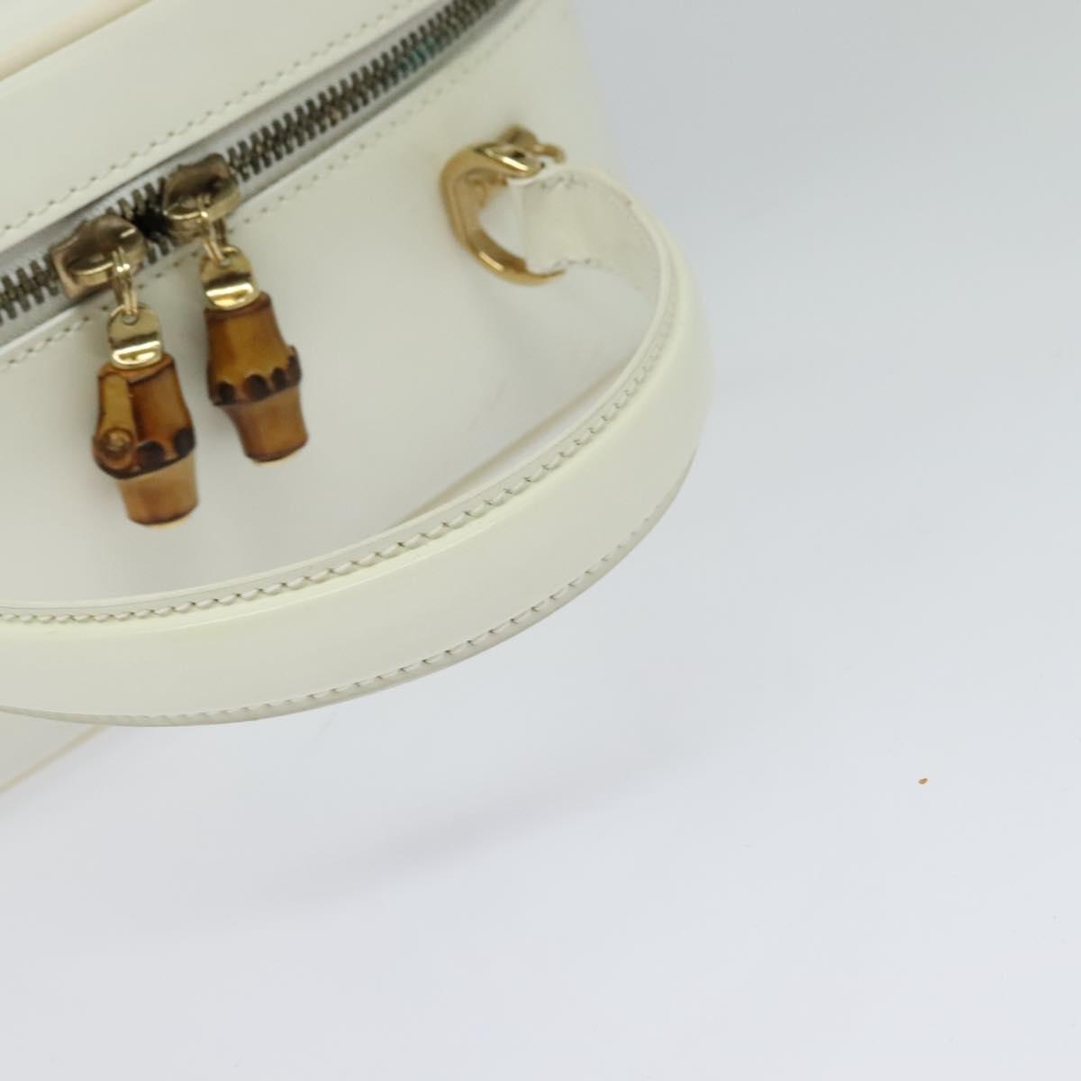 GUCCI Vanity Cosmetic Pouch Patent 2way Gold White 000 270 0323 Auth ep8794