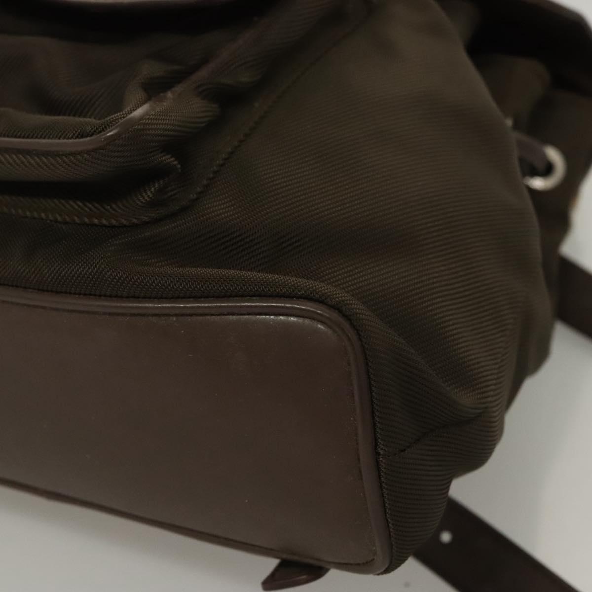 GUCCI Bamboo Backpack Nylon Khaki 003 2058 0030 5 Auth ep8797