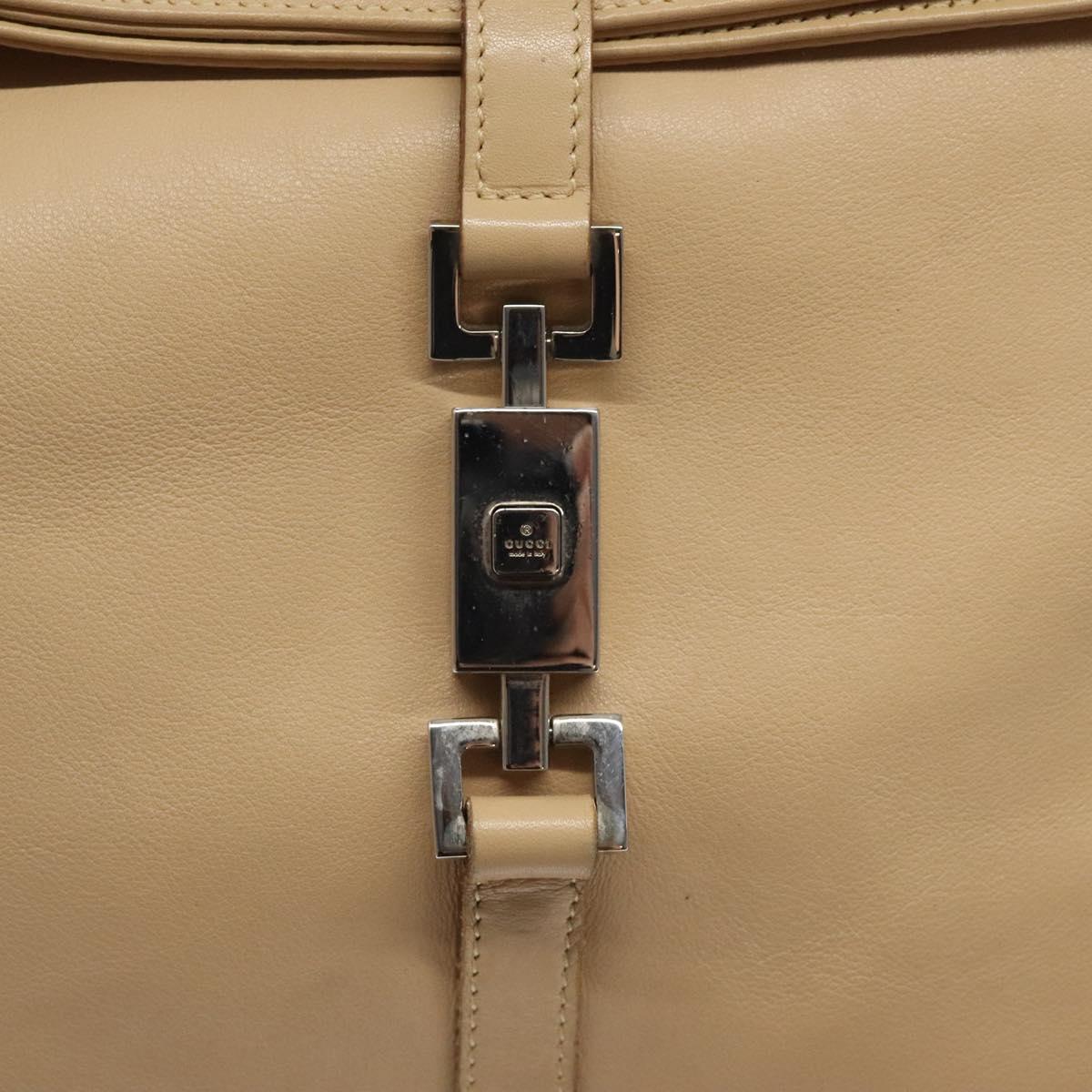 GUCCI Jackie Shoulder Bag Leather Beige Gold 001 3355 Auth ep8818