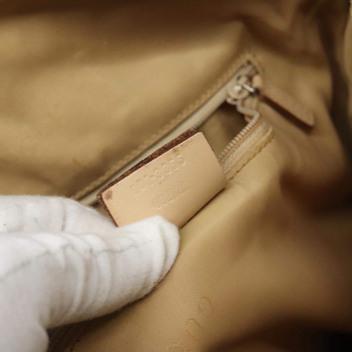 GUCCI Jackie Shoulder Bag Leather Beige Gold 001 3355 Auth ep8818