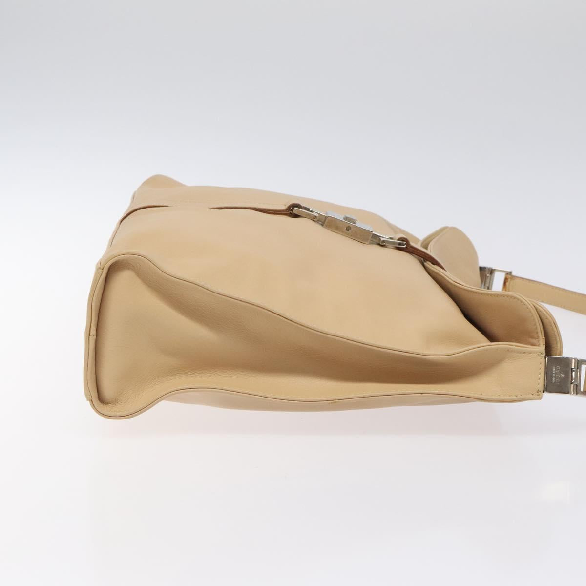 GUCCI Jackie Shoulder Bag Leather Beige Gold 001 3355 Auth ep8818
