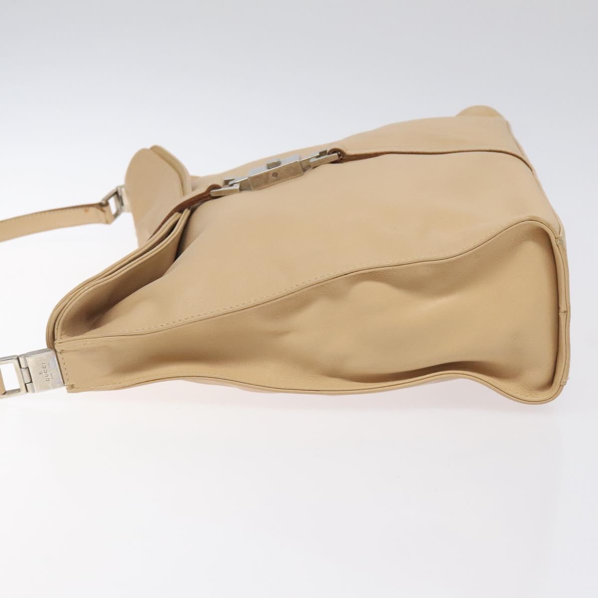 GUCCI Jackie Shoulder Bag Leather Beige Gold 001 3355 Auth ep8818