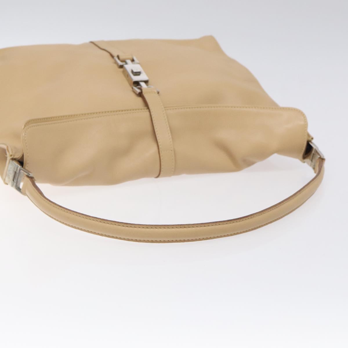 GUCCI Jackie Shoulder Bag Leather Beige Gold 001 3355 Auth ep8818