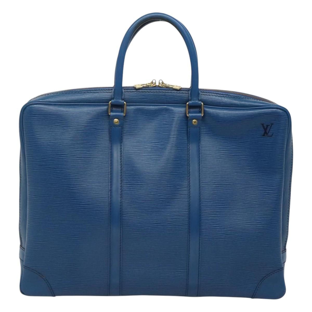 LOUIS VUITTON Epi Porte Documents Voyage Business Bag Blue M54475 Auth ep8830