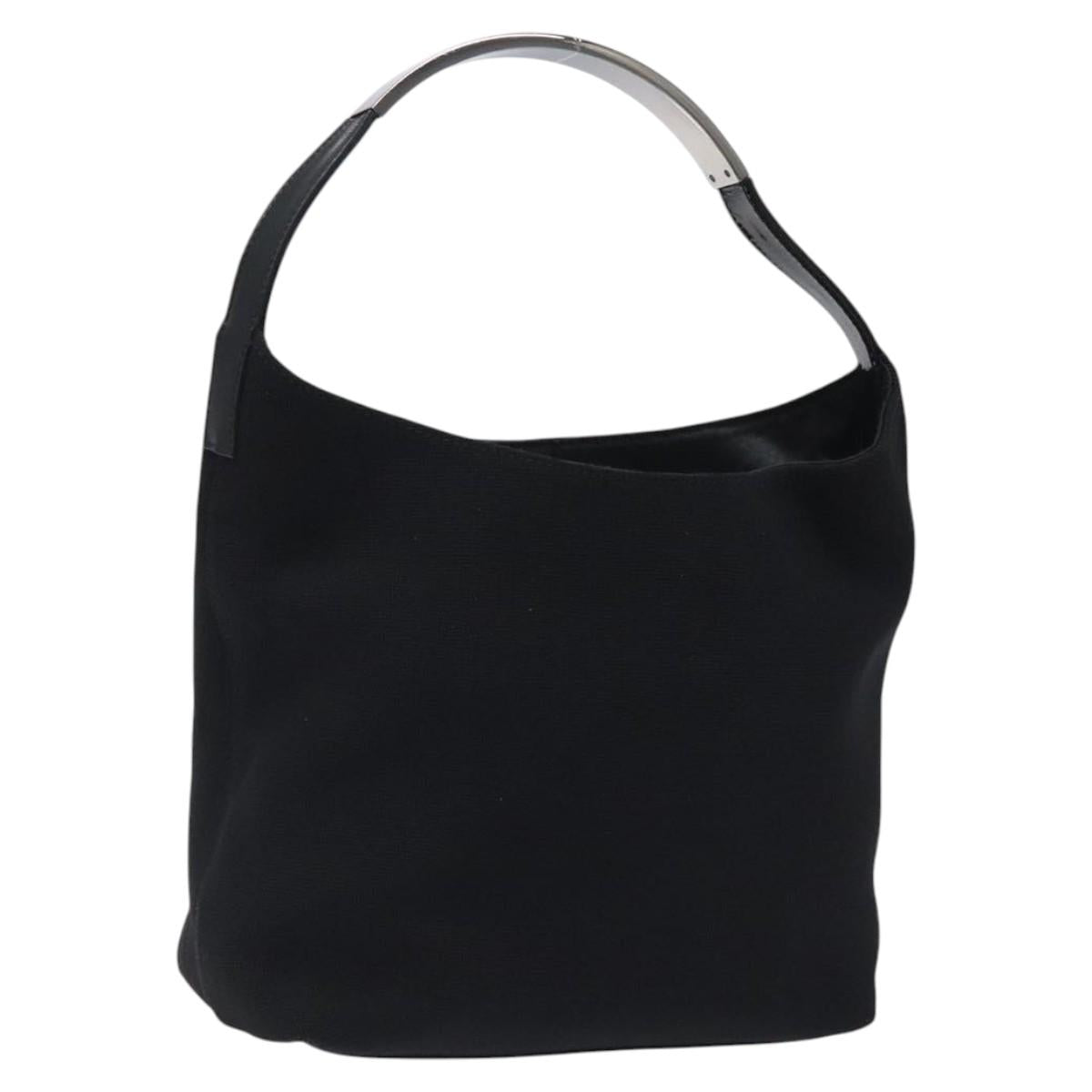 GUCCI Hand Bag Canvas Silver Black 001 3298 3444 Auth ep8831