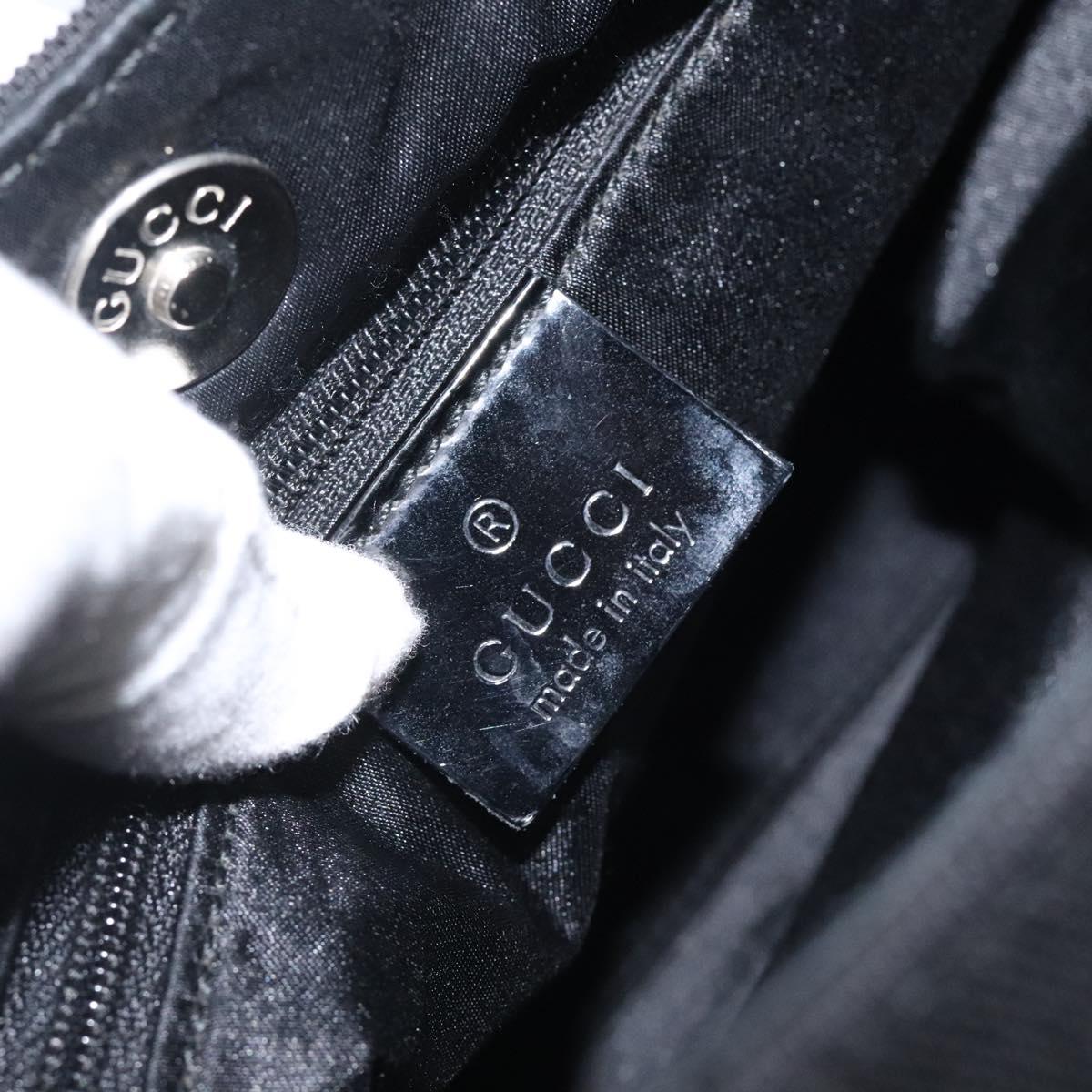 GUCCI Hand Bag Canvas Silver Black 001 3298 3444 Auth ep8831