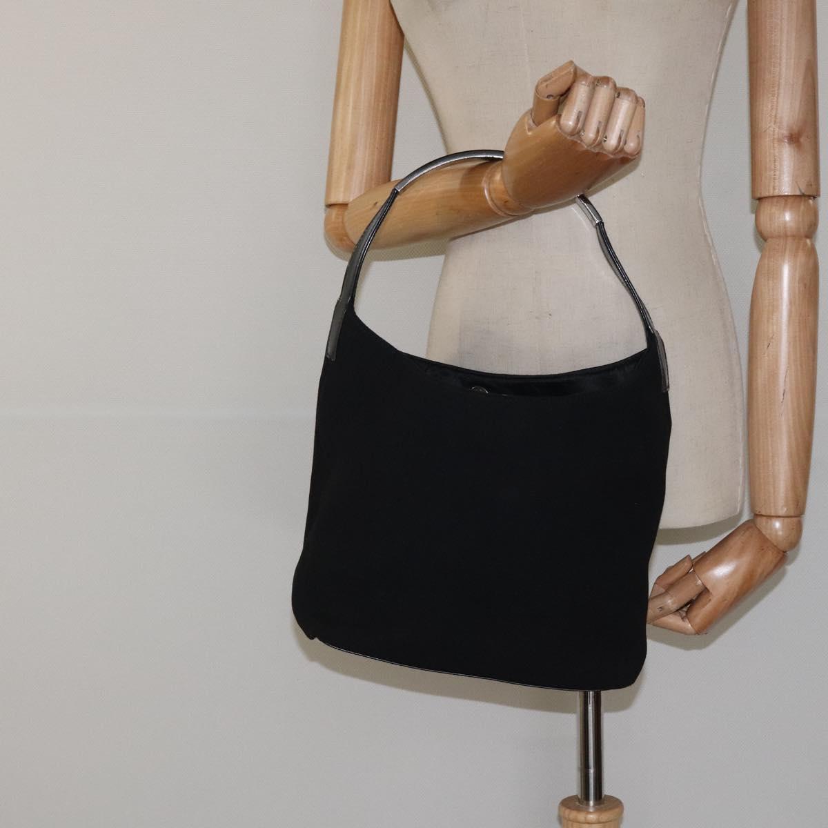 GUCCI Hand Bag Canvas Silver Black 001 3298 3444 Auth ep8831