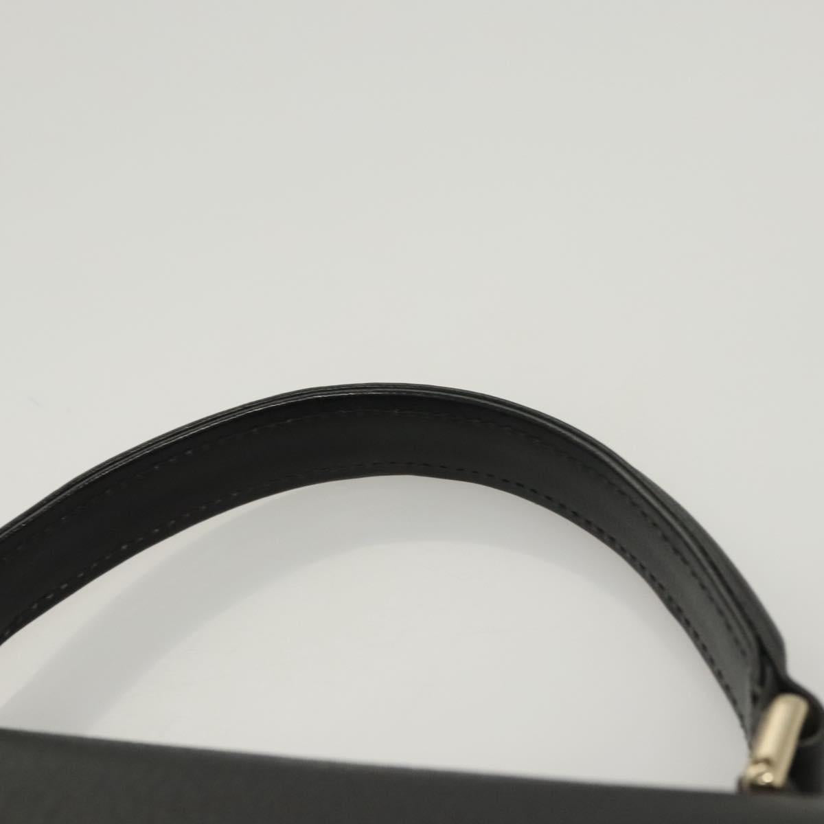 Burberrys Hand Bag Leather Black Gold Auth ep8841