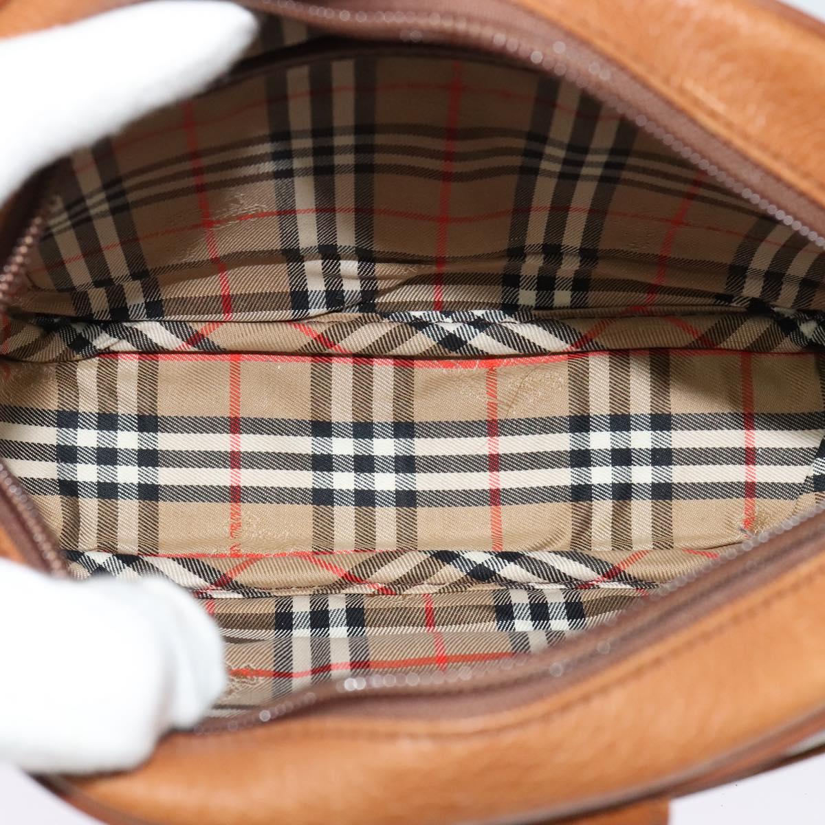 Burberrys Shoulder Bag Leather Brown Gold Auth ep8843