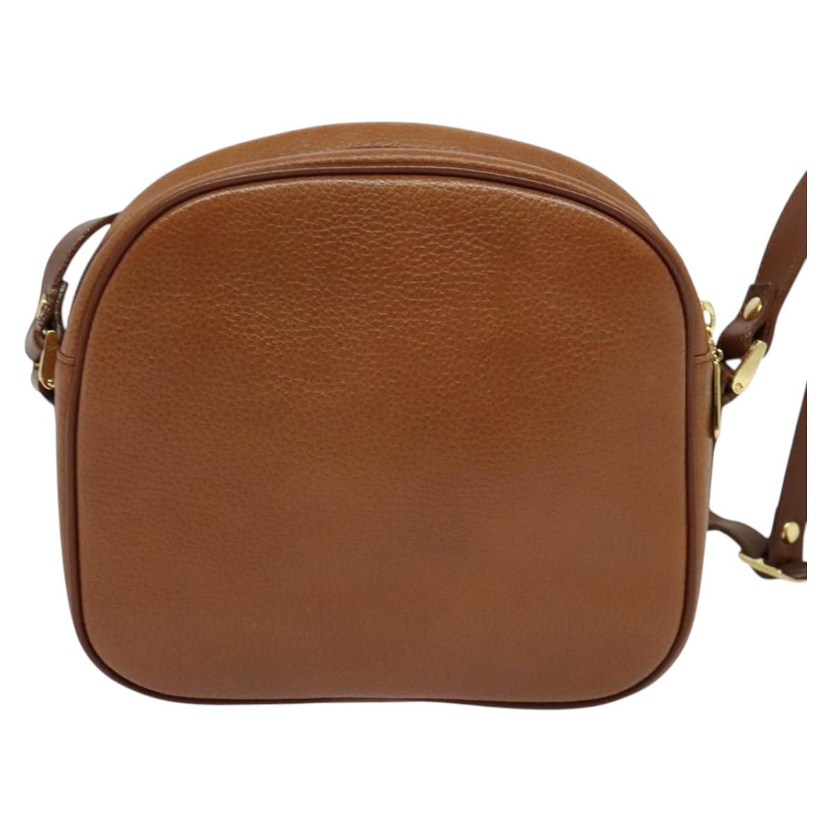 Burberrys Shoulder Bag Leather Brown Gold Auth ep8843