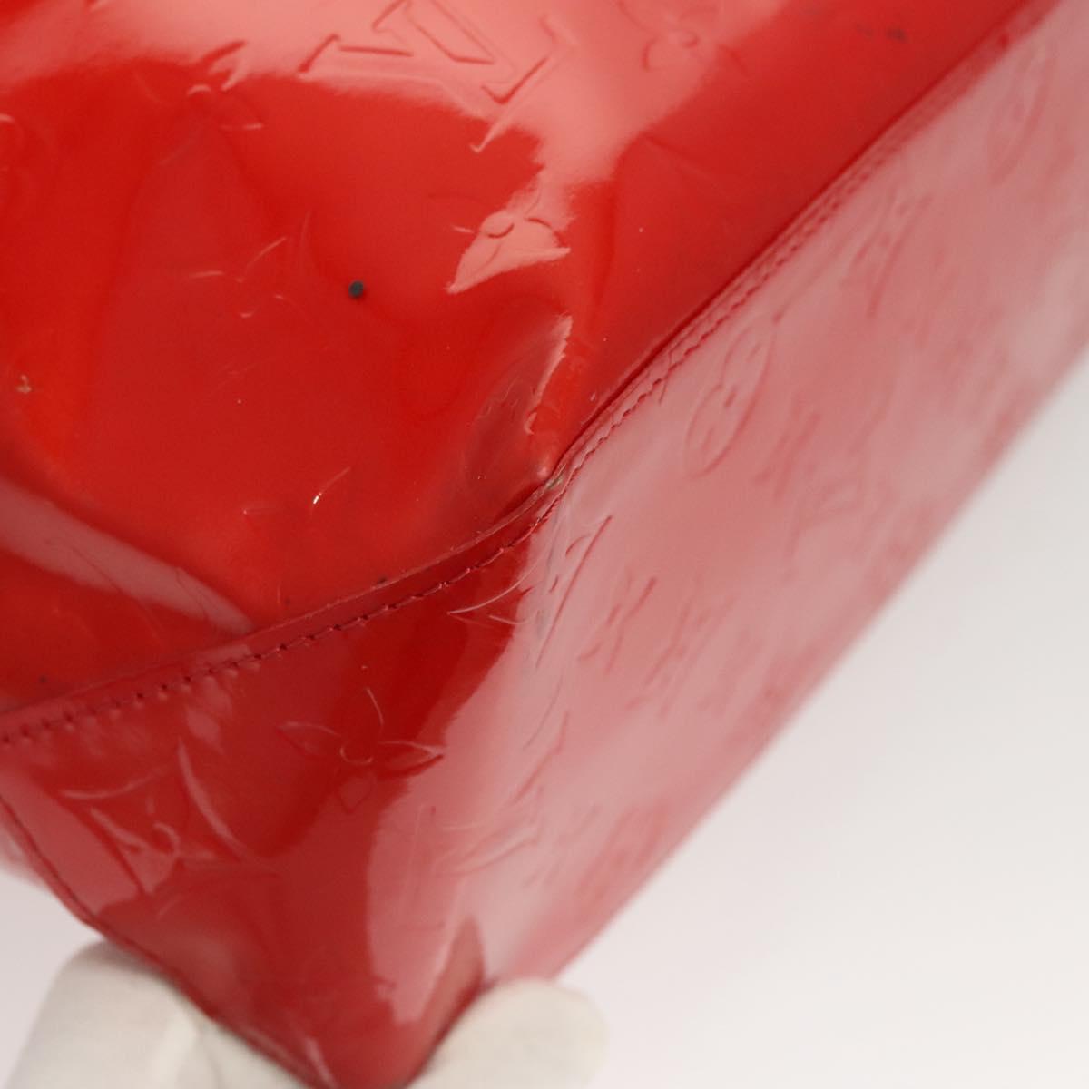 LOUIS VUITTON Monogram Vernis Reade MM Hand Bag Red Rouge M91086 LV Auth ep8844