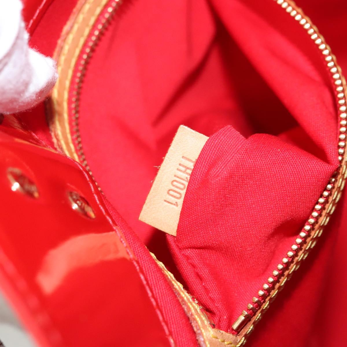 LOUIS VUITTON Monogram Vernis Reade MM Hand Bag Red Rouge M91086 LV Auth ep8844