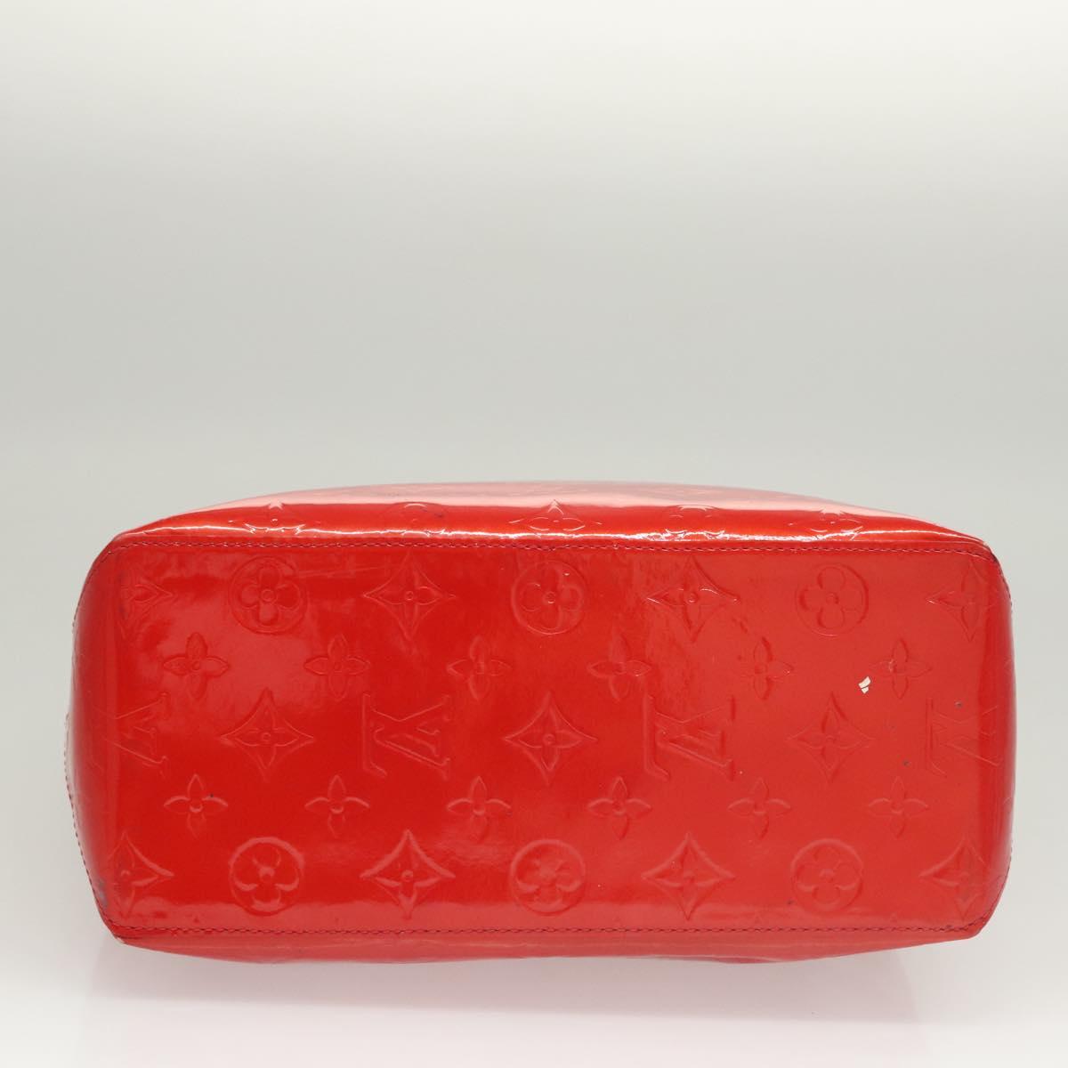 LOUIS VUITTON Monogram Vernis Reade MM Hand Bag Red Rouge M91086 LV Auth ep8844