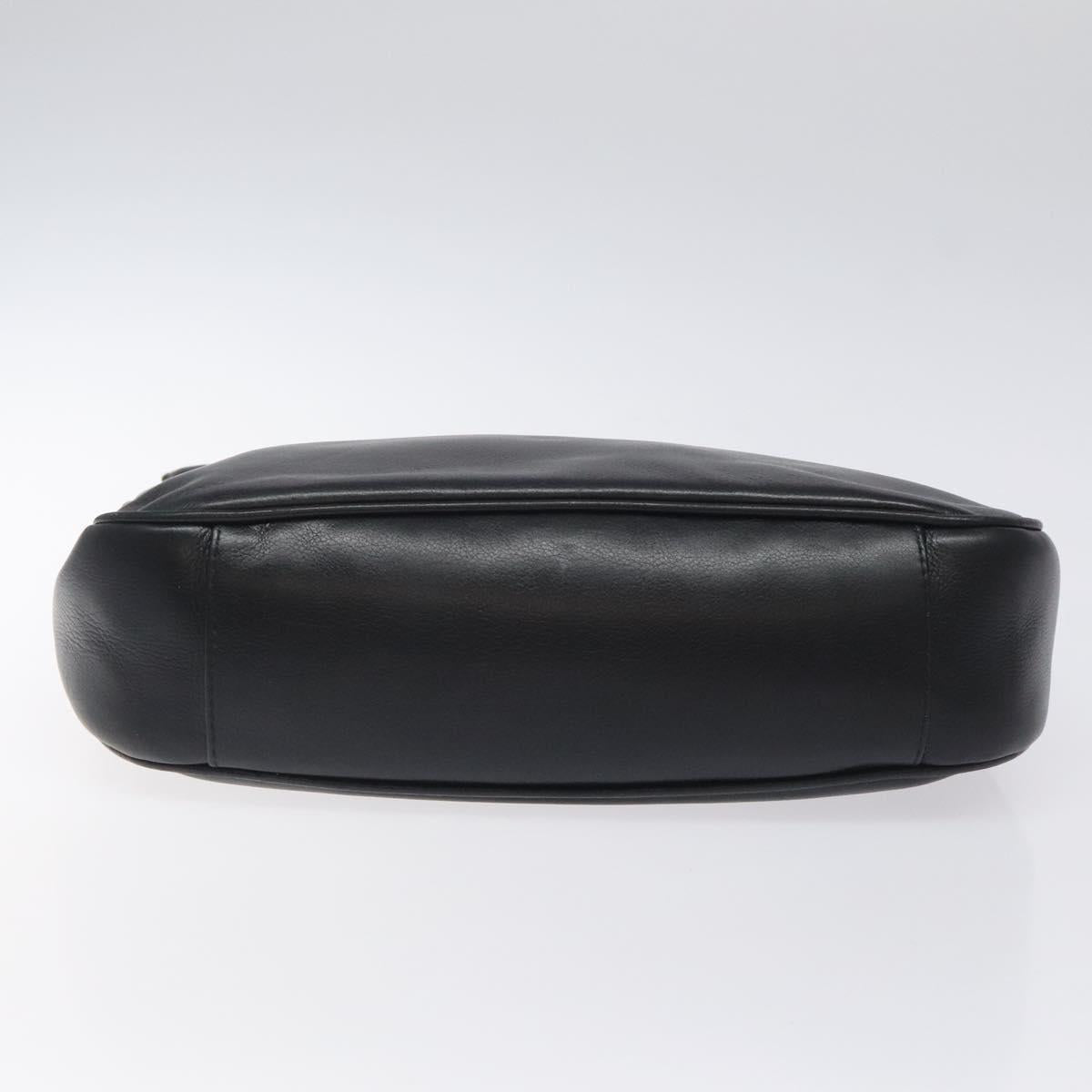 GUCCI Bamboo Hand Bag Leather Black Gold 001 1998 1638 Auth ep8846