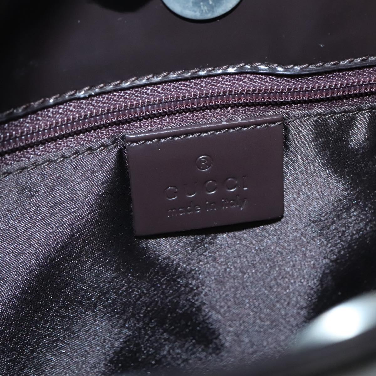 GUCCI Shoulder Bag Patent leather Brown Silver 001 3166 Auth ep8849