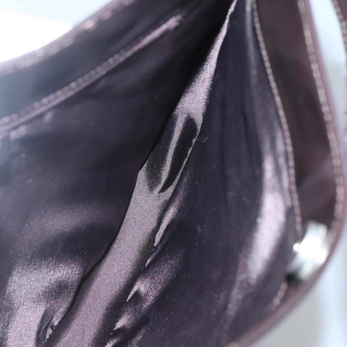 GUCCI Shoulder Bag Patent leather Brown Silver 001 3166 Auth ep8849