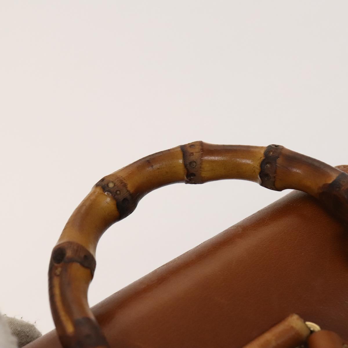GUCCI Bamboo Backpack Leather Brown Gold 003 1956 0030 Auth ep8855